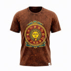 Sun Zodiac Stonewashed Cotton T-Shirt – Brown Small
