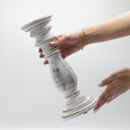 Whitewash Wooden Candle Holder – 30 × 10cm