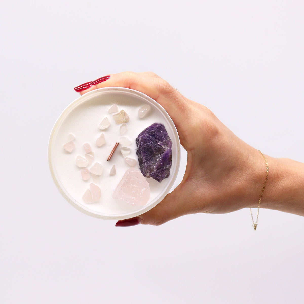 Third Eye Chakra Crystal Candle