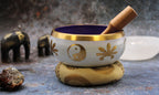 Yin Yang Tibetan Singing Bowl Set – White and Purple, 14cm