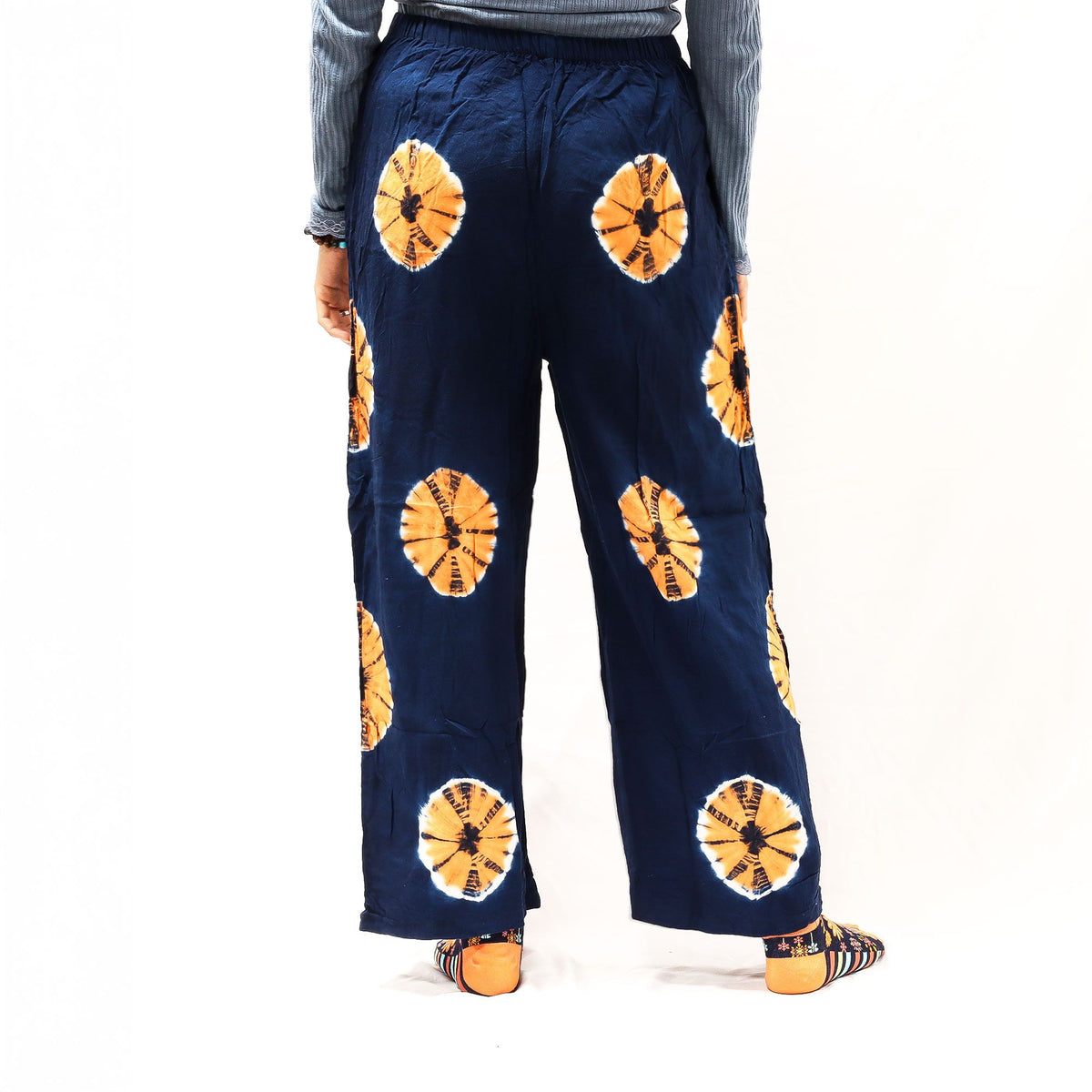 Blue and Orange Japanese-Style Lounge Pants