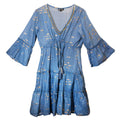 Sea Blue and Gold Fish Design Dress
