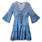Sea Blue and Gold Fish Design Dress