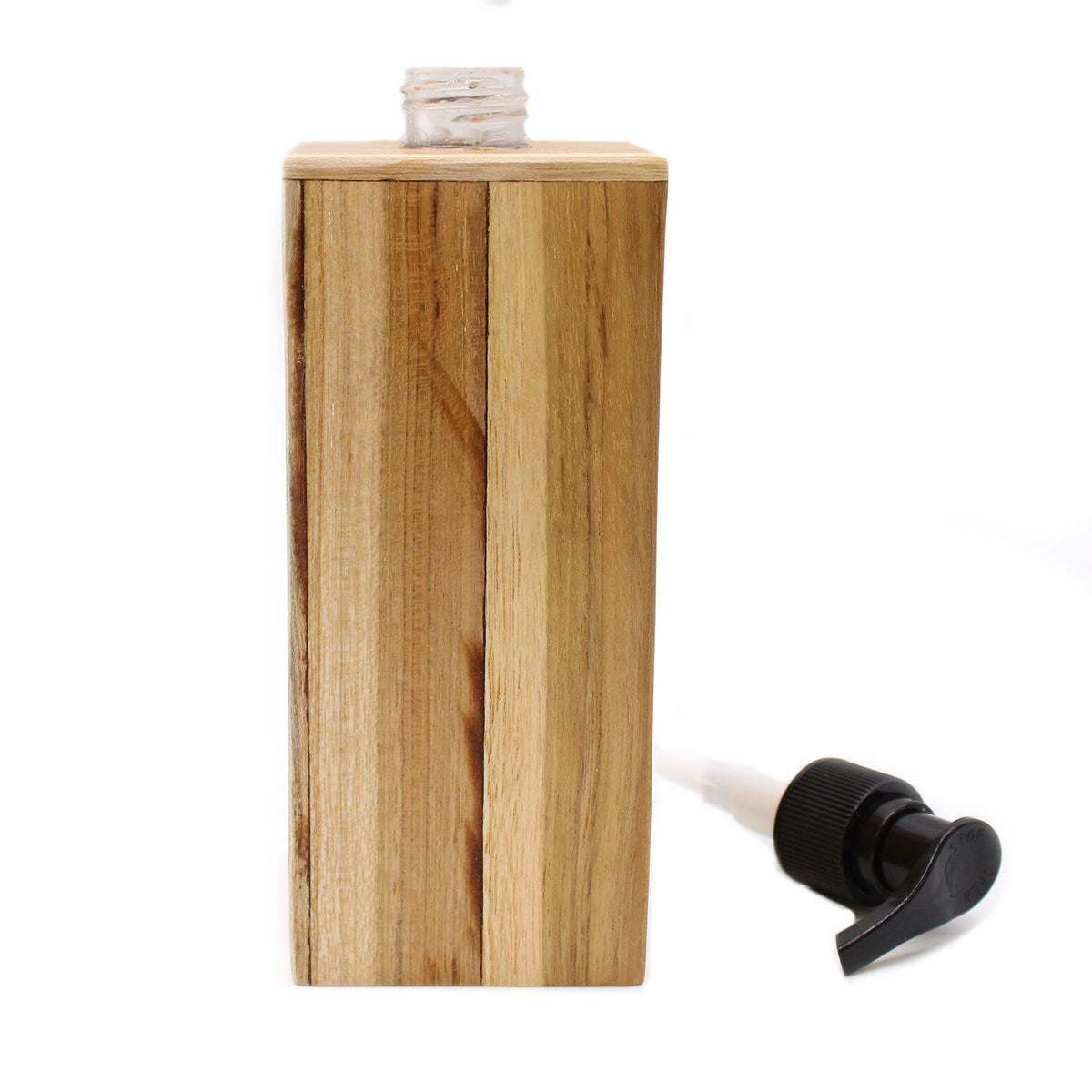 Square Natural Teakwood Soap Dispenser
