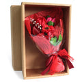 Boxed Red Soap Flower Bouquet in Presentation Box