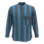 Turquoise Sari Grandad Shirt – XL