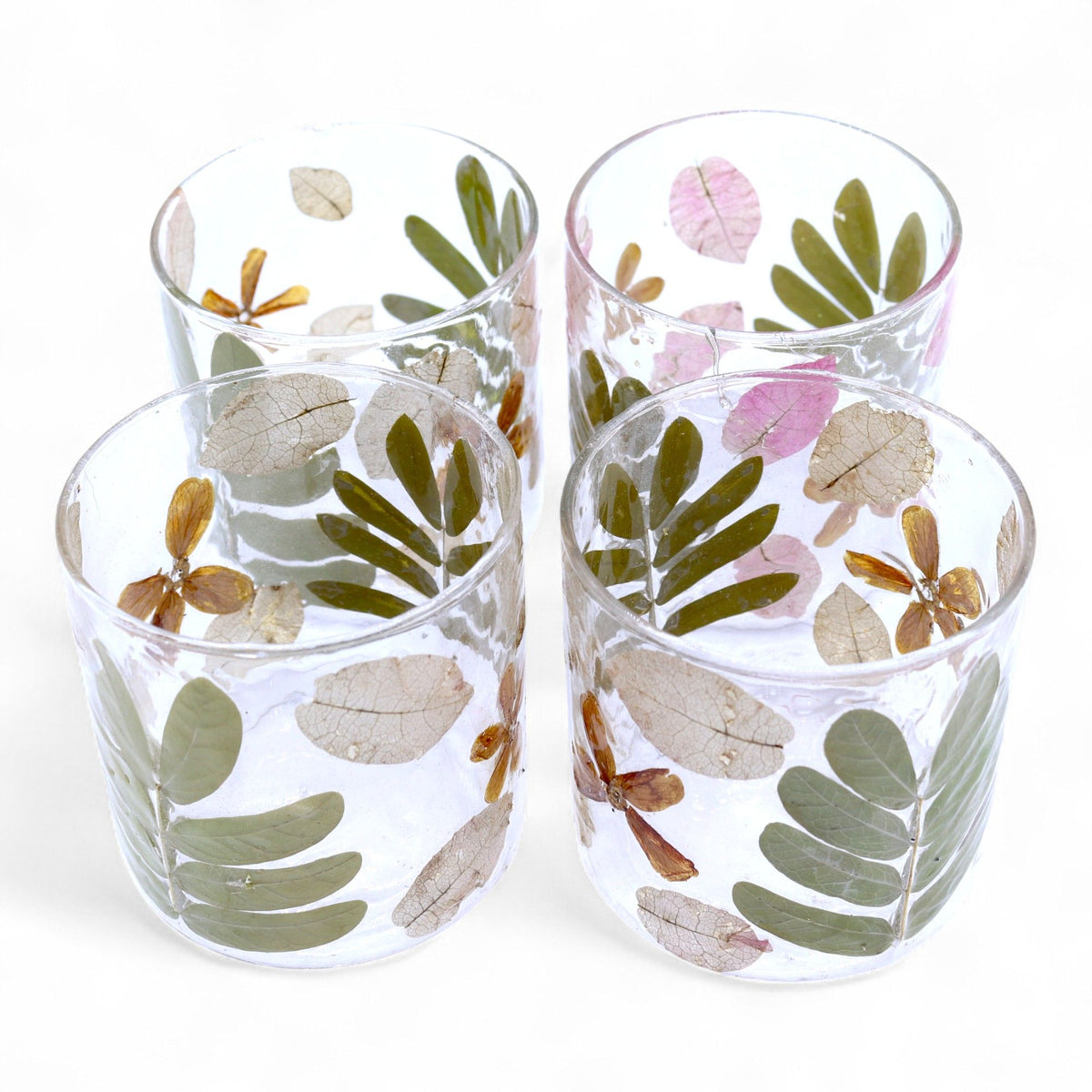 Primavera Floral Glass Candle Holder – 8 × 8cm