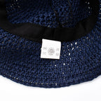 Navy Blue Floppy Straw Sun Hat