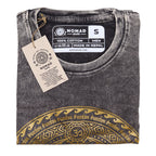 Chakra Dark Grey Stonewashed Cotton T-Shirt – Small