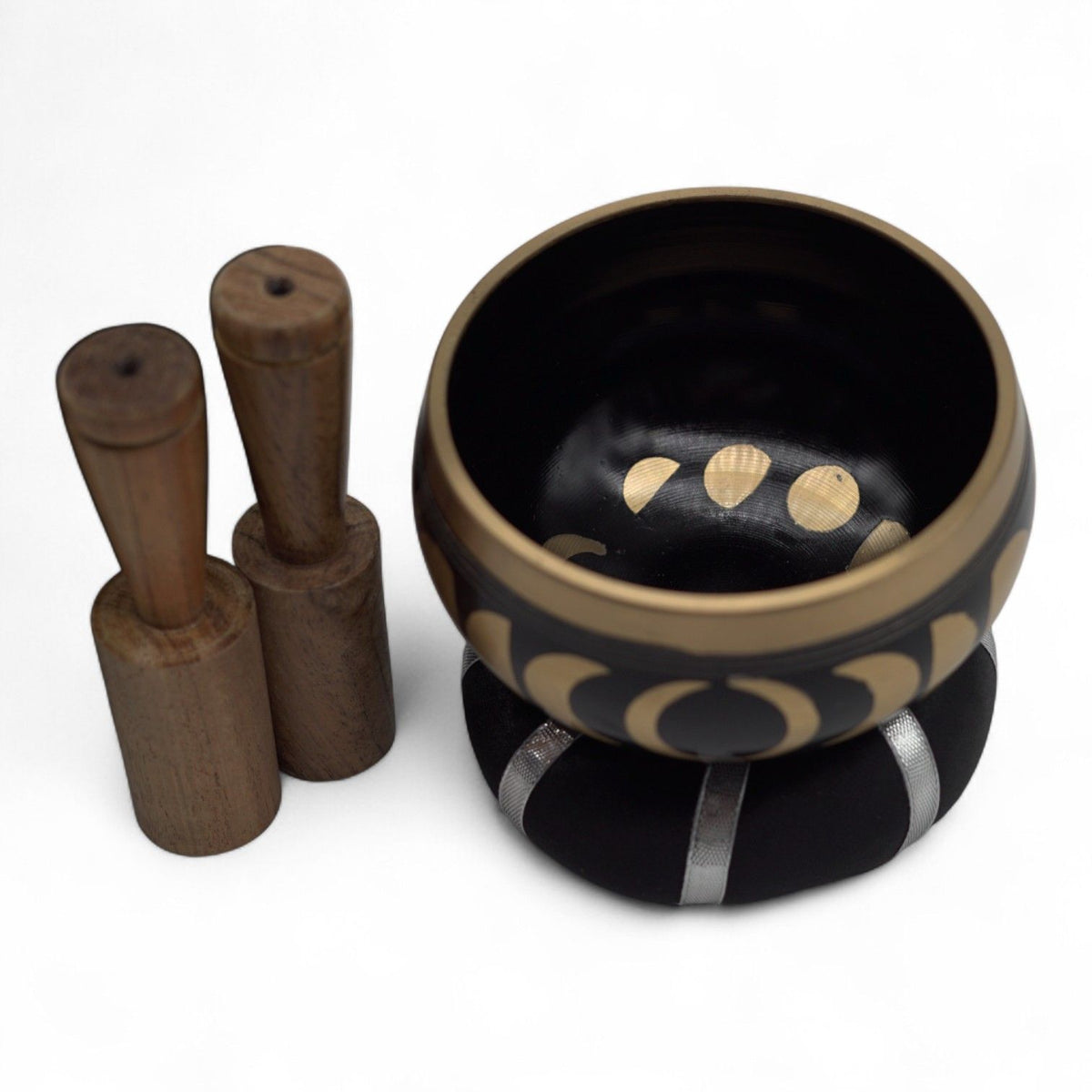 Moon Phase Tibetan Singing Bowl Set – Black