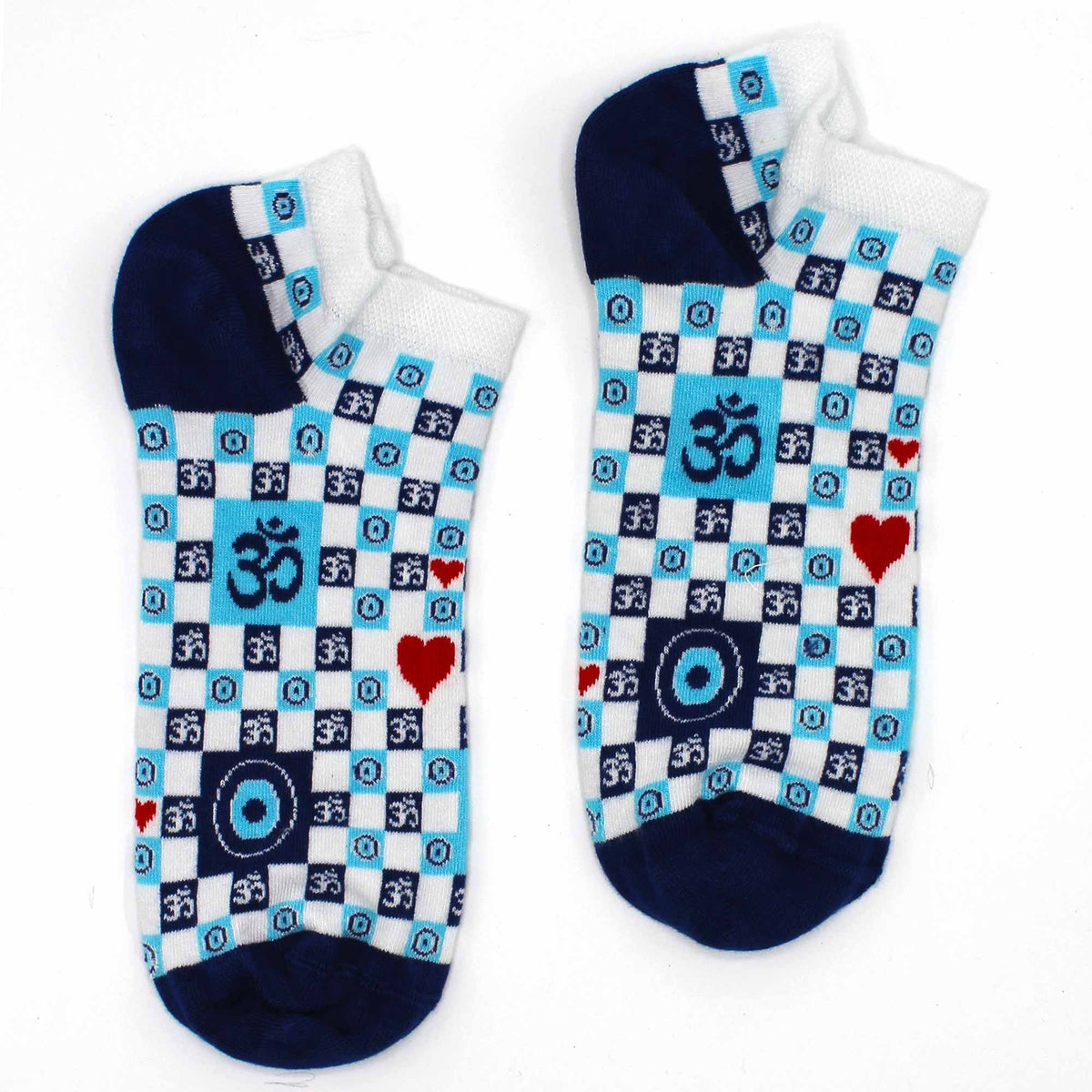 Om and Evil Eye Low Trainer Socks – 36–40