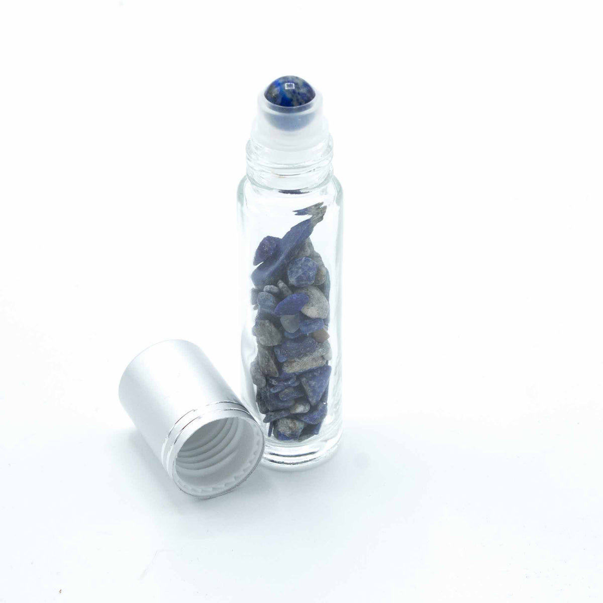 Sodalite Gemstone Roller Bottle with Silver Cap – 5ml