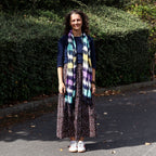 Multicoloured Striped Boho Scarf – 62 × 200cm