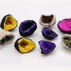 Purple and Gold Coloured Calcite Geode