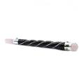 Twisted Silver Wand with Rose Quartz Sphere