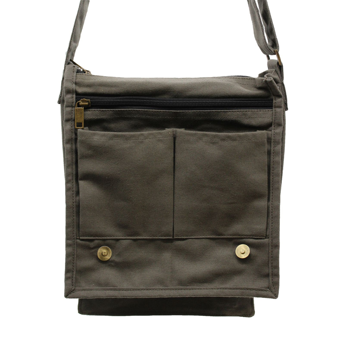 Cotton Canvas Messenger Bag – Graphite