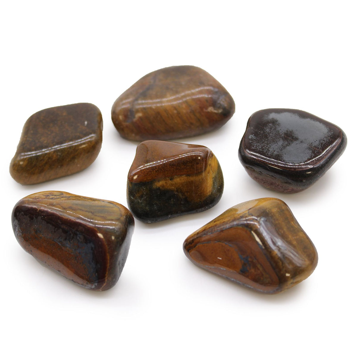 Variegated Tiger’s Eye Tumble Stones – 6 Large Stones
