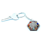 Orgonite Flower of Life Octagon Keyring