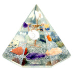 Orgonite Seven-Sided Gemstone Wisdom Tree Pyramid – 90mm