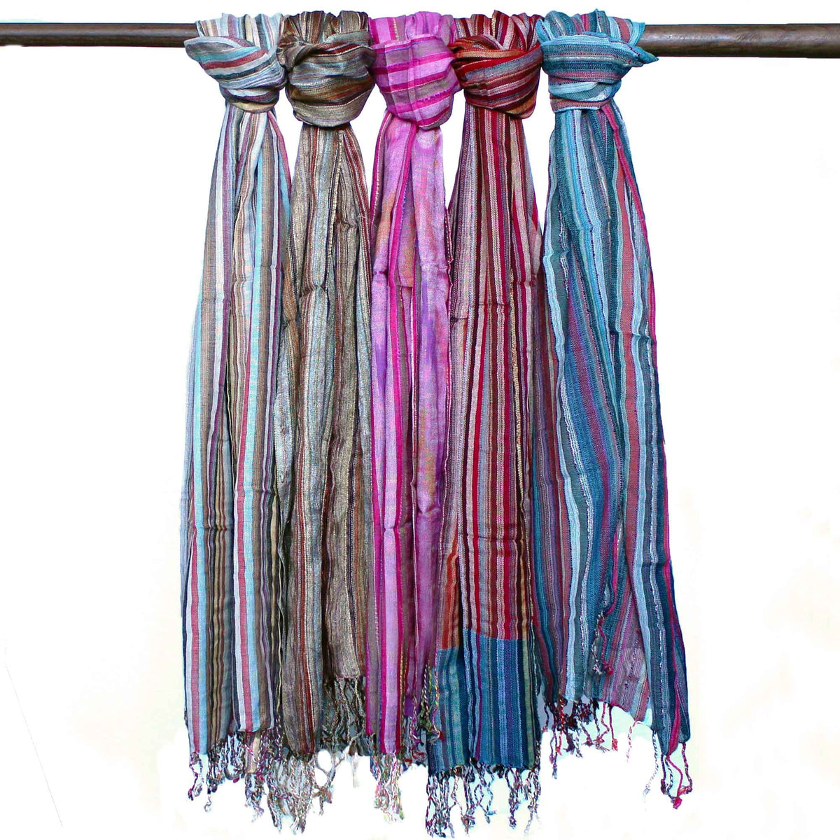 Indian Boho Scarf – Random Blue Tones, 50 × 180cm