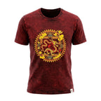 Dragon Mandala Maroon Cotton T-Shirt – Small