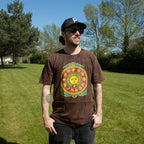 Sun Zodiac Stonewashed Cotton T-Shirt – Brown Large