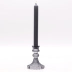 Midnight Grey Glass Candle Holders – Set of 2