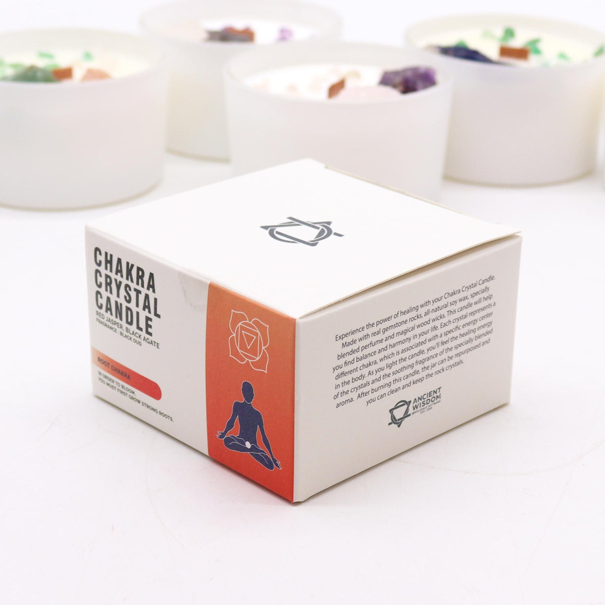 Root Chakra Crystal Candle