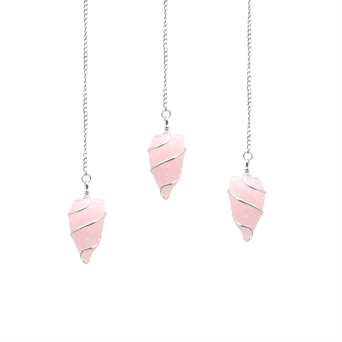 Rose Quartz Raw Gemstone Pendulum