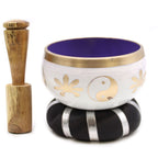 Yin Yang Tibetan Singing Bowl Set – White and Purple