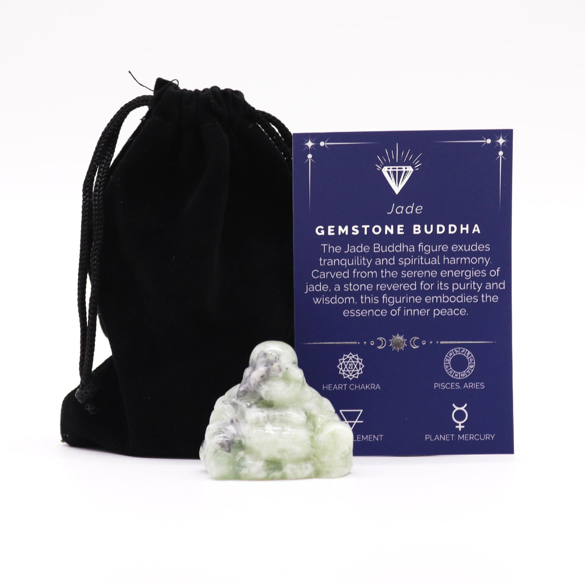 Jade Buddha Gemstone Figurine – 35 × 40 × 23mm