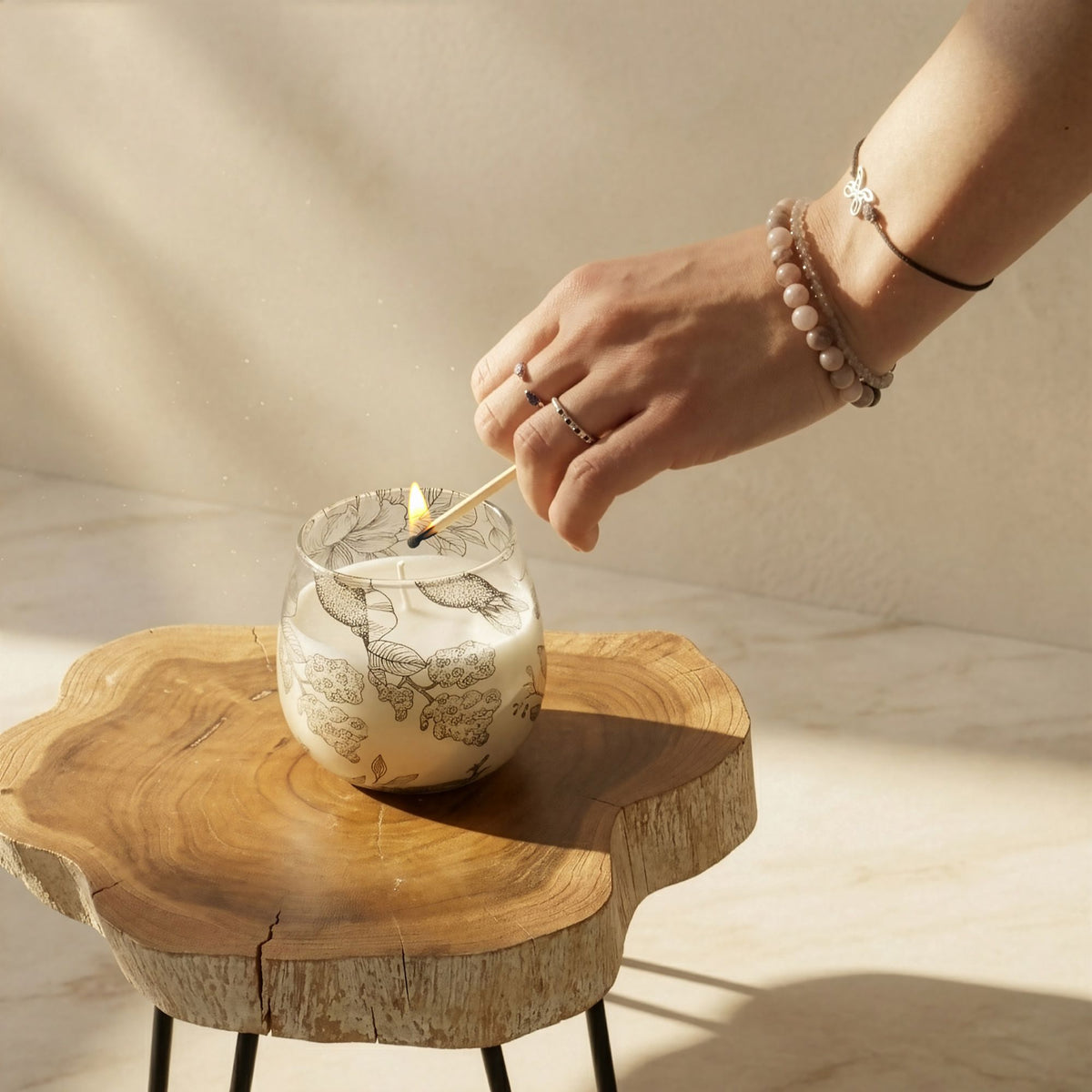 Drawn By Flame Glass Jar Candle – Small