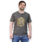 Hamsa Dark Grey Stonewashed Cotton T-Shirt – Medium