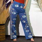 Rich Blue and Gold Evil Eye Lounge Pants