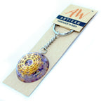 Amethyst Mandala Hearts Orgonite Keyring