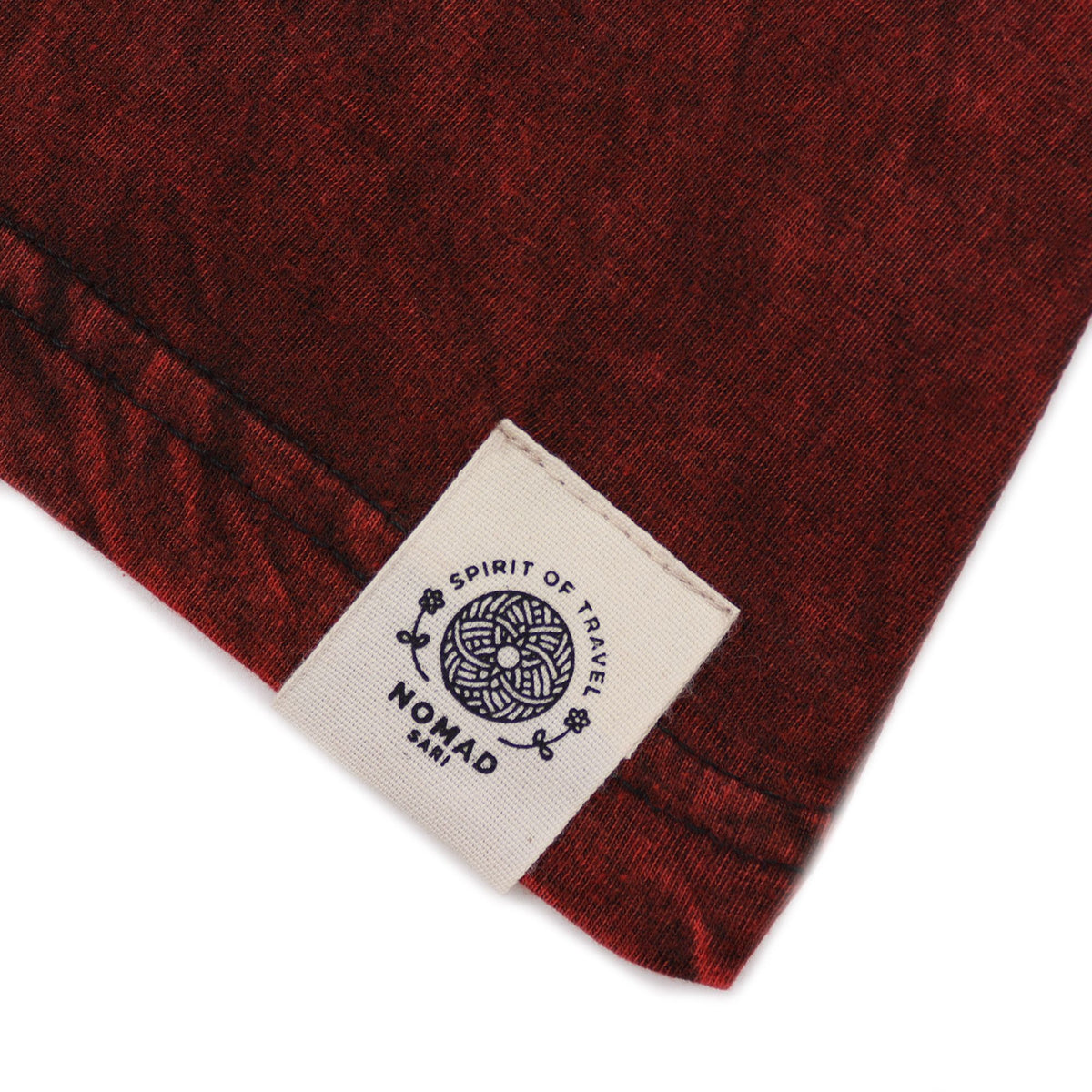 Mandala Stonewashed Cotton T-Shirt – Maroon, Small