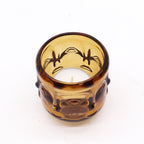 Antique Amber Buddha Face Candle Holders – Set of 2