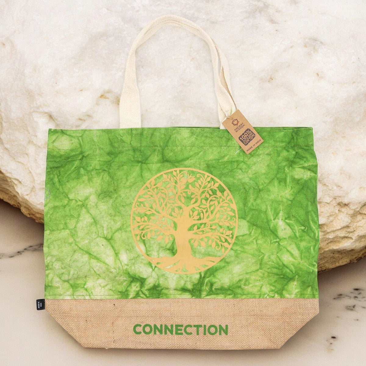 Green Stonewash Tree of Life Bag