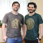 Hamsa Dark Grey Stonewashed Cotton T-Shirt – Medium