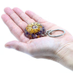 Amethyst Mandala Hearts Orgonite Keyring