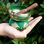 Green Mini Tibetan Singing Bowl Gift Set