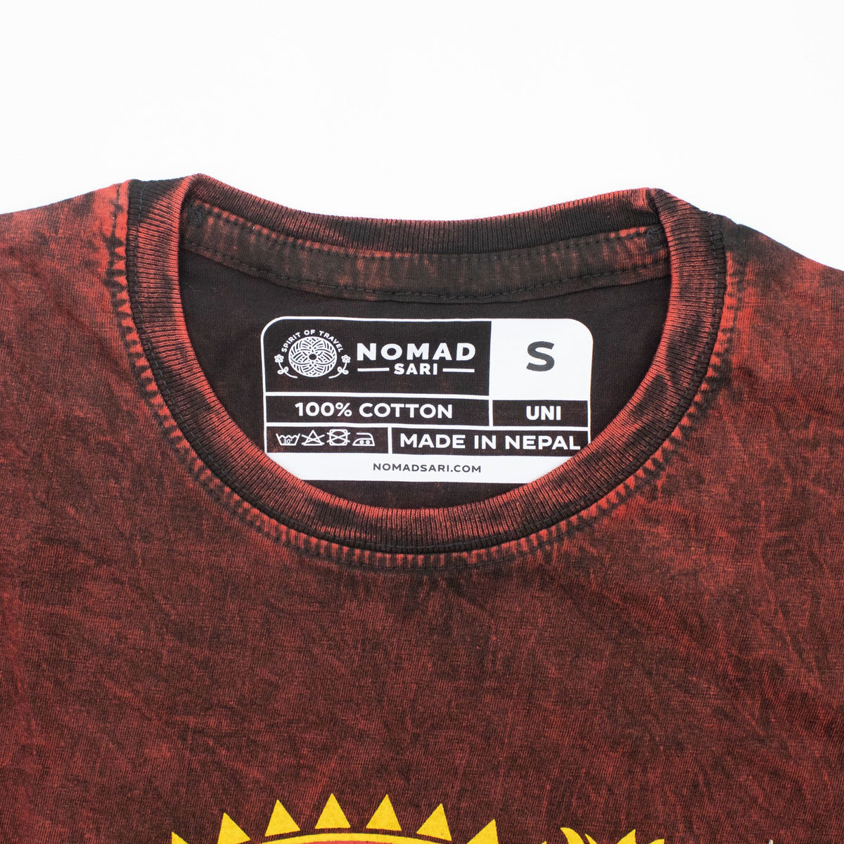 Dragon Mandala Maroon Cotton T-Shirt – Small