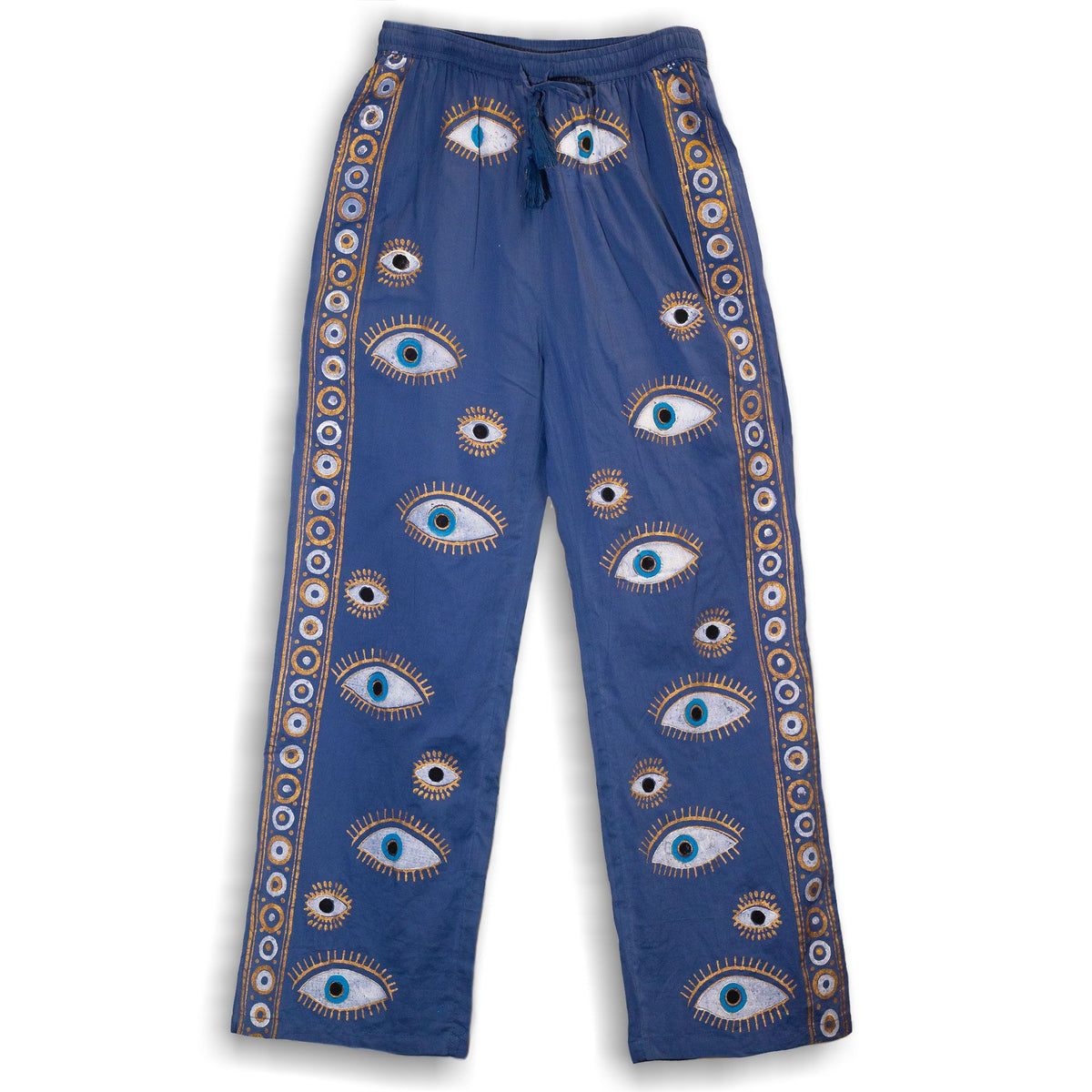 Rich Blue and Gold Evil Eye Lounge Pants