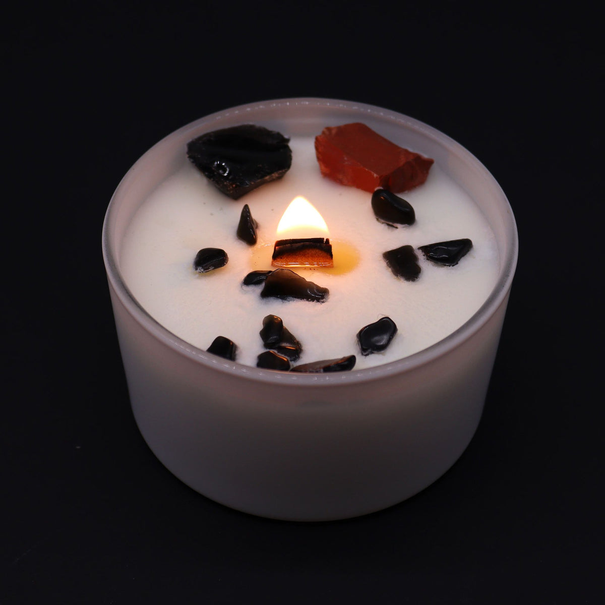 Root Chakra Crystal Candle