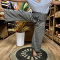 Thai Fisherman Yoga Pants with Mandala Mantra Print – Grey