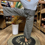 Thai Fisherman Yoga Pants with Mandala Mantra Print – Grey