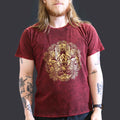 Hamsa Maroon Stonewashed Cotton T-Shirt – Large