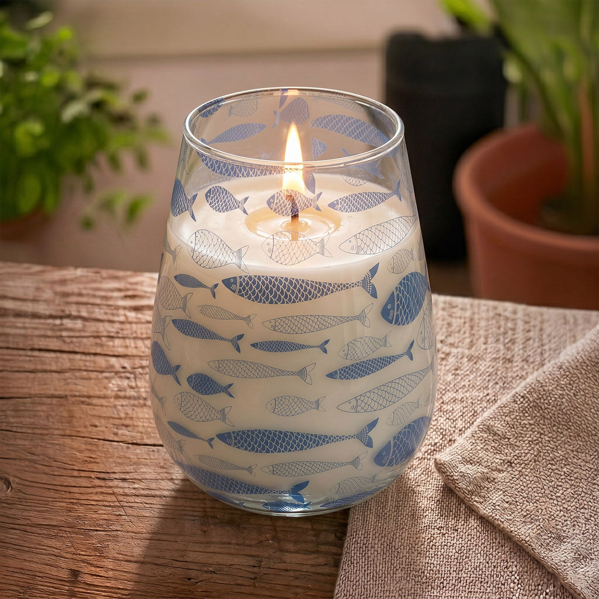 Tall Seabreeze Glass Jar Candle