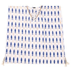 White and Blue Fish Print Kaftan – Nomad Sari