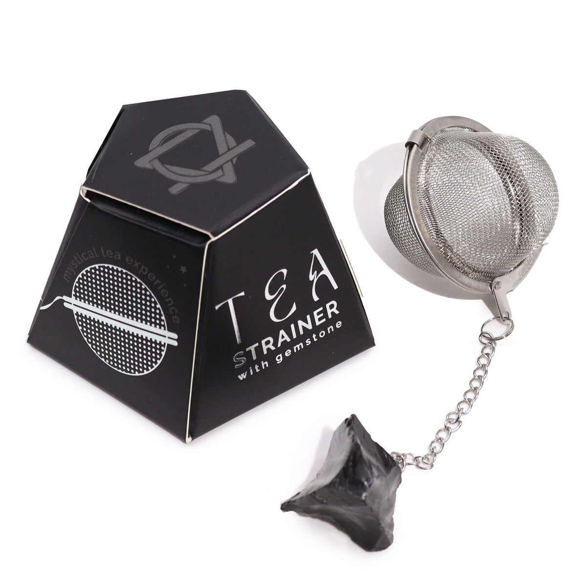 Black Obsidian Raw Crystal Tea Strainer
